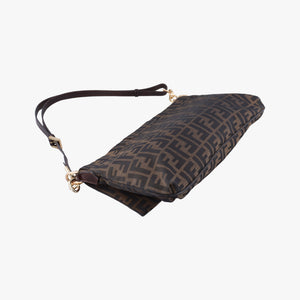 Pre-owned Fendi Mia Flap Brown canvas 8BT163 shoulderbag | stylenewstar