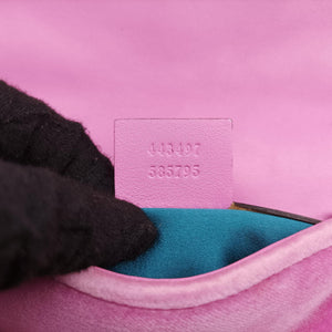 Pre-owned Gucci GG Marmont Pink velour 443497 shoulderbag | stylenewstar