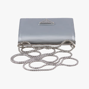 Pre-owned Prada Chain Pouch Nube Spazzolato Leather shoulderbag | stylenewstar