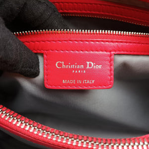 Pre-owned Christian Dior Cannage Dior Soft Shopping Red lambskin shoulderbag | stylenewstar