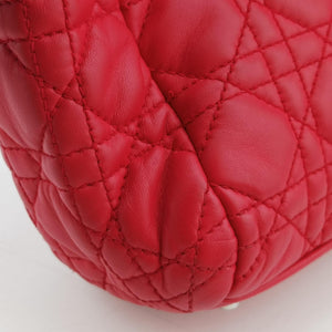 Pre-owned Christian Dior Cannage Dior Soft Shopping Red lambskin shoulderbag | stylenewstar