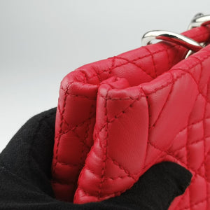 Pre-owned Christian Dior Cannage Dior Soft Shopping Red lambskin shoulderbag | stylenewstar