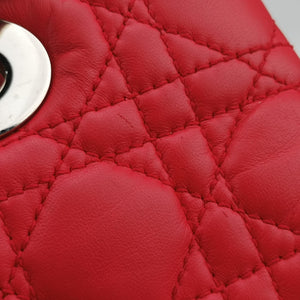 Pre-owned Christian Dior Cannage Dior Soft Shopping Red lambskin shoulderbag | stylenewstar