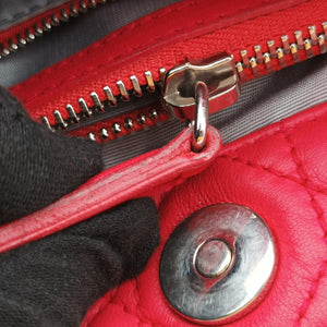 Pre-owned Christian Dior Cannage Dior Soft Shopping Red lambskin shoulderbag | stylenewstar