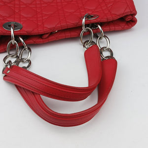 Pre-owned Christian Dior Cannage Dior Soft Shopping Red lambskin shoulderbag | stylenewstar