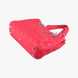 Pre-owned Christian Dior Cannage Dior Soft Shopping Red lambskin shoulderbag | stylenewstar