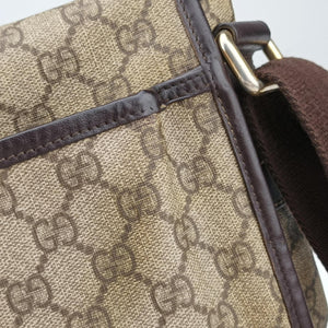 Vintage Gucci GG Imprime Messenger Brown PVC coated canvas×Leather 201725 shoulderbag | stylenewstar