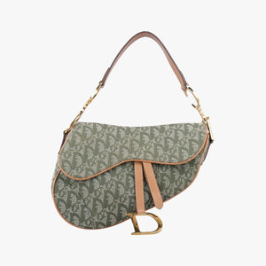 Secondhand Christian Dior Saddle Green Jacquard shoulderbag | stylenewstar