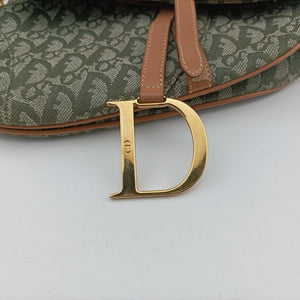 Secondhand Christian Dior Saddle Green Jacquard shoulderbag | stylenewstar
