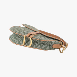 Secondhand Christian Dior Saddle Green Jacquard shoulderbag | stylenewstar