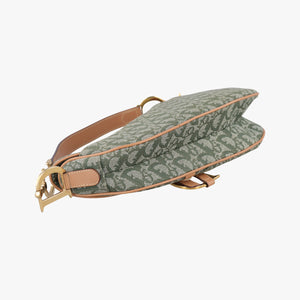 Secondhand Christian Dior Saddle Green Jacquard shoulderbag | stylenewstar