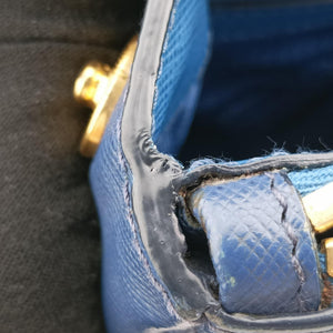Pre-owned Prada Galleria Blue×Navy SAFFIANO Leather B2274C shoulderbag | stylenewstar