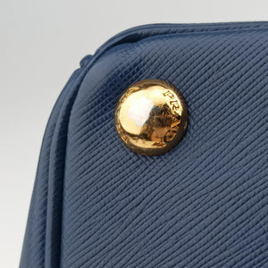 Pre-owned Prada Galleria Blue×Navy SAFFIANO Leather B2274C shoulderbag | stylenewstar