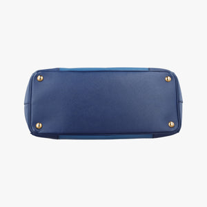 Pre-owned Prada Galleria Blue×Navy SAFFIANO Leather B2274C shoulderbag | stylenewstar