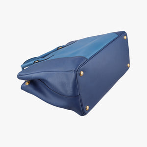 Pre-owned Prada Galleria Blue×Navy SAFFIANO Leather B2274C shoulderbag | stylenewstar