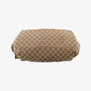 Pre-owned Gucci Sukey GUCCISSIMA Beige×White canvas×leather 223974 handbag | stylenewstar