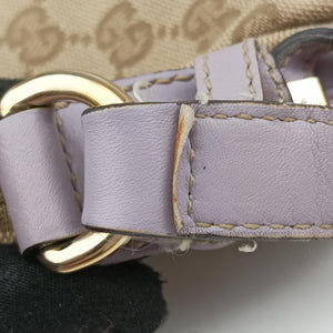 Pre-owned Gucci Princy Purple × Beige Leather×Canvas 204939 shoulderbag | stylenewstar