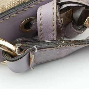 Pre-owned Gucci Princy Purple × Beige Leather×Canvas 204939 shoulderbag | stylenewstar