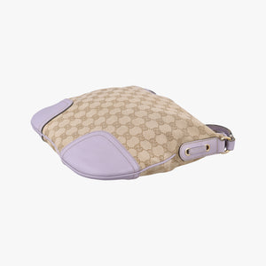 Pre-owned Gucci Princy Purple × Beige Leather×Canvas 204939 shoulderbag | stylenewstar