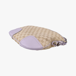 Pre-owned Gucci Princy Purple × Beige Leather×Canvas 204939 shoulderbag | stylenewstar
