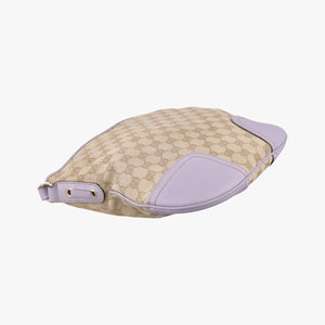 Pre-owned Gucci Princy Purple × Beige Leather×Canvas 204939 shoulderbag | stylenewstar
