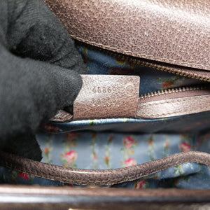 Pre-owned Gucci Bamboo Web butterfly Brown×Multicolour leather 488691 shoulderbag | stylenewstar