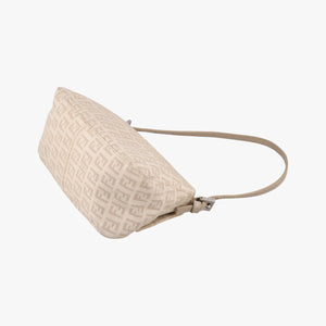 Pre-owned Fendi Baguette Beige Jacquard 8BR180 shoulderbag | stylenewstar