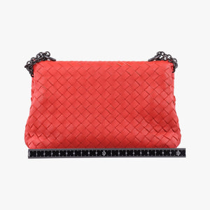 Secondhand Bottega Veneta Intrecciato Olimpia Orange lambskin shoulderbag | stylenewstar