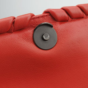 Secondhand Bottega Veneta Intrecciato Olimpia Orange lambskin shoulderbag | stylenewstar