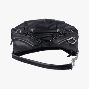 Pre-owned Christian Dior Corset Hobo Black Leather handbag | stylenewstar