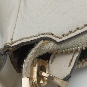 Pre-owned Gucci Abbey D-ring Hobo Beige×White canvas×leather 189833 handbag | stylenewstar
