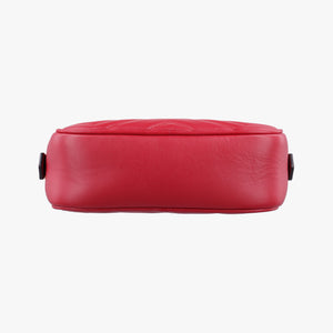 Pre-owned Gucci GG Marmont Red Leather 448065 shoulderbag | stylenewstar