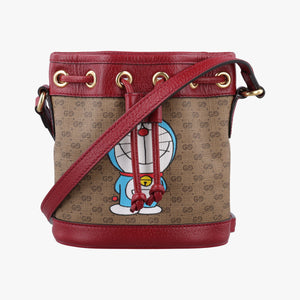 Pre-owned Gucci Doraemon collaboration Brown×Red×Multicolor PVC coated canvas×Leather 647801 shoulderbag | stylenewstar