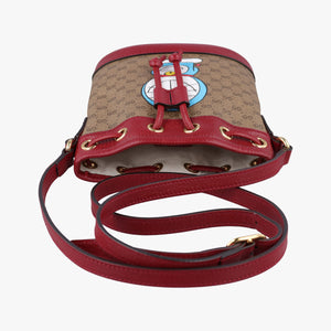Pre-owned Gucci Doraemon collaboration Brown×Red×Multicolor PVC coated canvas×Leather 647801 shoulderbag | stylenewstar