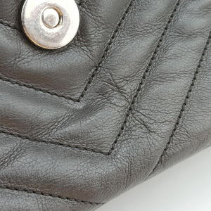 Vintage Yves Saint Laurent COLLEGE Grey Leather 392738 shoulderbag | stylenewstar