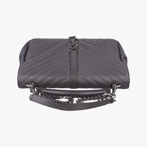 Vintage Yves Saint Laurent COLLEGE Grey Leather 392738 shoulderbag | stylenewstar
