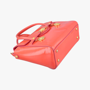 Pre-owned VERSACE SIGNATURE La Medusa Orange Enamel shoulderbag | stylenewstar