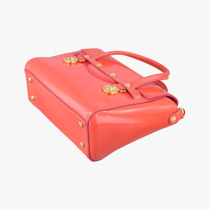 Pre-owned VERSACE SIGNATURE La Medusa Orange Enamel shoulderbag | stylenewstar