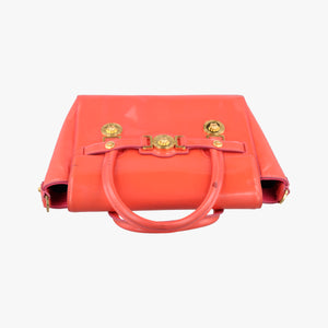 Pre-owned VERSACE SIGNATURE La Medusa Orange Enamel shoulderbag | stylenewstar