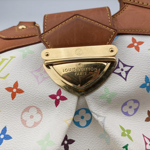 Pre-owned Louis Vuitton URSULA white Monogram Multicolor M40123 handbag | stylenewstar