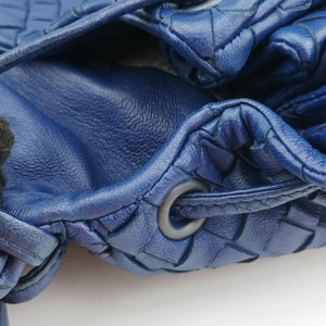 Vintage Bottega Veneta Intrecciato Navy lambskin shoulderbag | stylenewstar