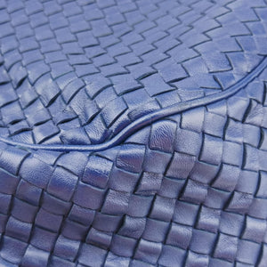 Vintage Bottega Veneta Intrecciato Navy lambskin shoulderbag | stylenewstar