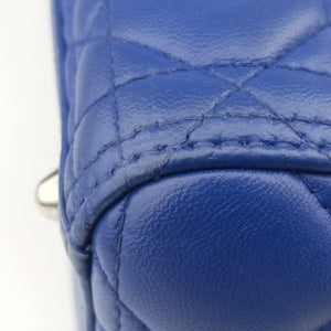 Pre-owned Christian Dior Lady Dior Blue lambskin handbag | stylenewstar