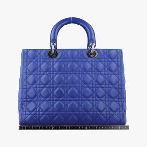 Pre-owned Christian Dior Lady Dior Blue lambskin handbag | stylenewstar