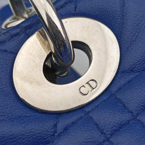 Pre-owned Christian Dior Lady Dior Blue lambskin handbag | stylenewstar