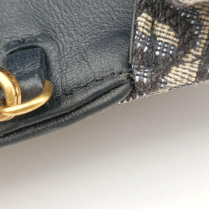 Vintage Christian Dior Saddle Navy×Gray jacquard shoulderbag | stylenewstar