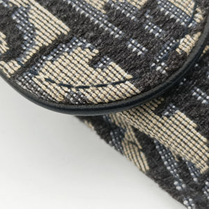 Vintage Christian Dior Saddle Navy×Gray jacquard shoulderbag | stylenewstar