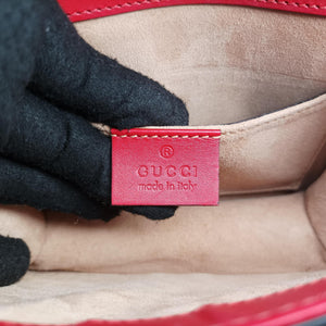 Pre-owned Gucci Sylvie Red×navy Leather 431666 shoulderbag | stylenewstar