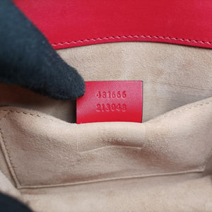 Pre-owned Gucci Sylvie Red×navy Leather 431666 shoulderbag | stylenewstar