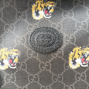 Secondhand Gucci Interlocking G Black GG Supreme Canvas × Leather 696013 backpack/rucksack | stylenewstar